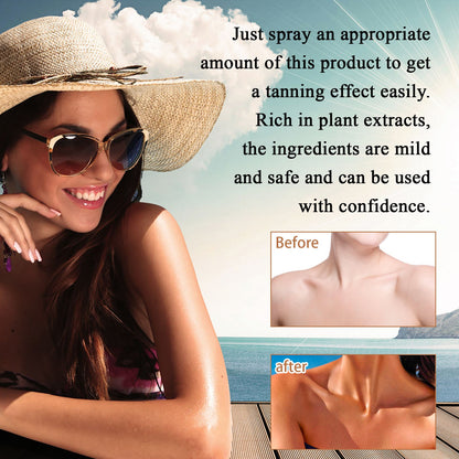 Blackening Spray, Natural Quick Tanning Wheat Bronzer Firming Skin Hydrating Summer Beach