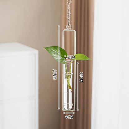 Scandinavian-Style Glass Hydroponic Vase for Living Room with Creative Hanging Door Decor and Wall Ivy Plant Water Cultivation Transparent Pot