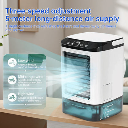 3-speed Portable Mini Air Cooler (900ML Tank) - Fan & Humidifier. For bedroom/office.