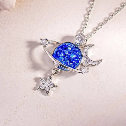 Starry Sky Global Moon Star Set Zircon Necklace Women's Fashion Clavicle Chain