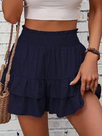 Smocked Layered Shorts
