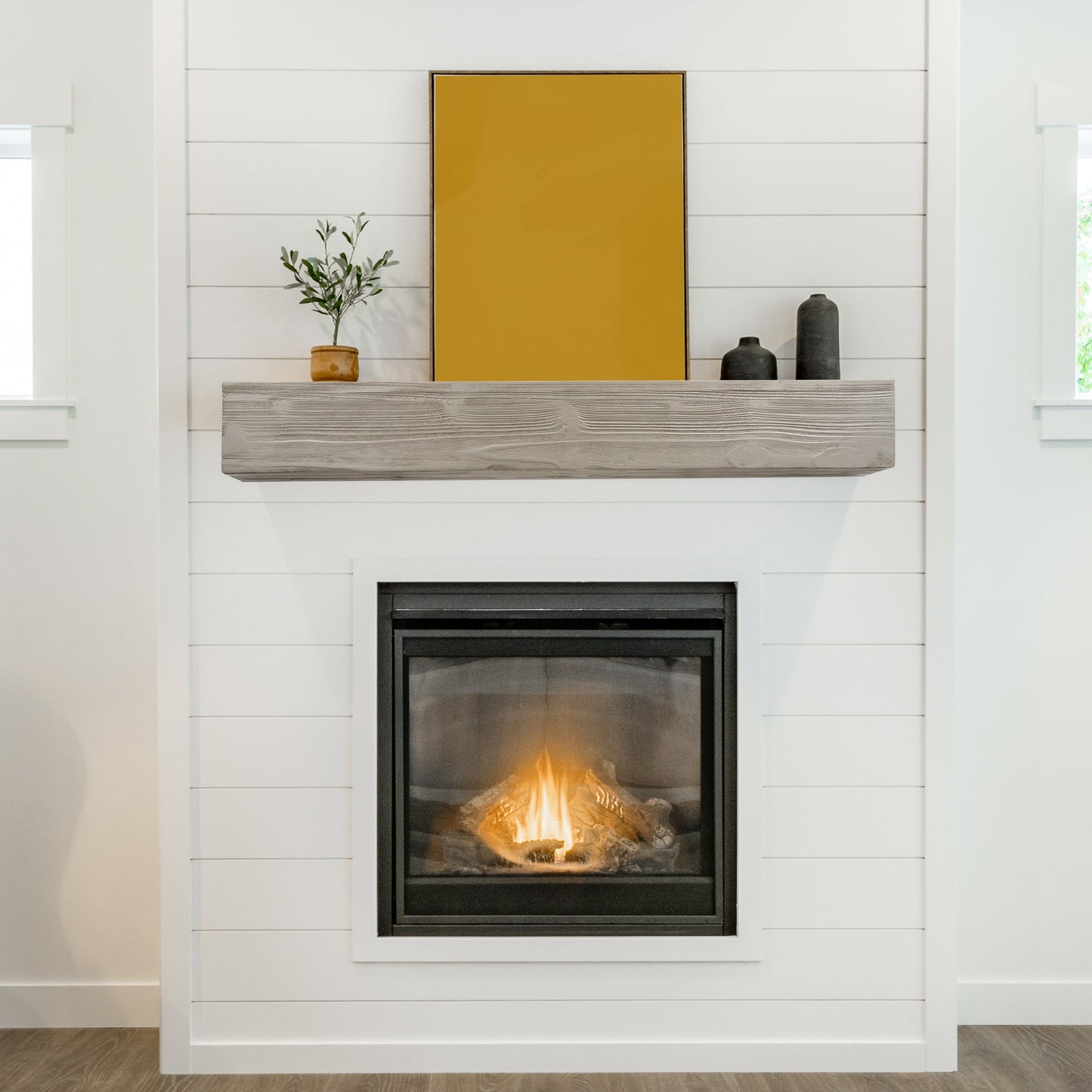 72" Rustic Wood Fireplace Mantel,Wall-Mounted & Floating Shelf for Home Decor