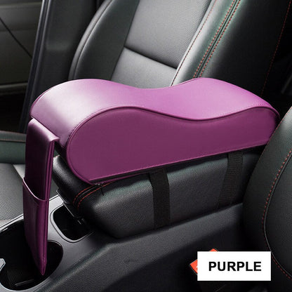 Leather Car Central Armrest Pad Black Auto Center Console Arm Rest Seat Box Mat Cushion Pillow Cover Vehicle Protective Styling