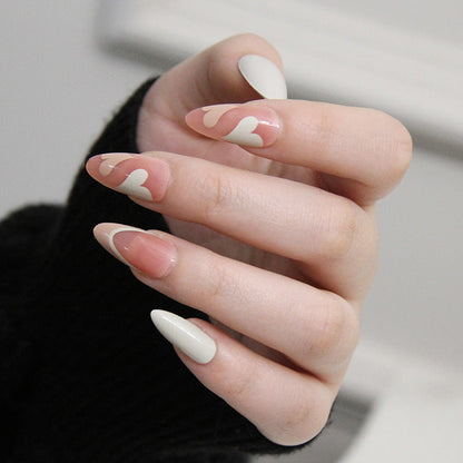 French simple glitter girl’s soft and tender wearable manicure nails