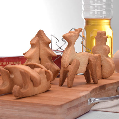 18 piece Christmas stainless steel 3D cookie mold gingerbread house cookie mold set