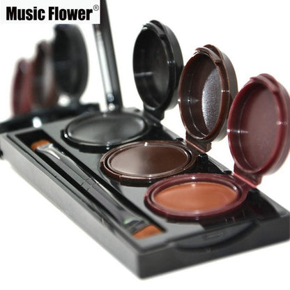 Music Flower Brand Makeup Eyeliner Gel & Eyebrow Powder Palette Waterproof Lasting Smudgeproof Cosmetics Eye Brow Enhancers
