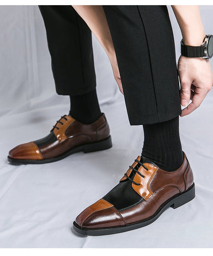 Men's Large Size Square Toe Leather Shoes