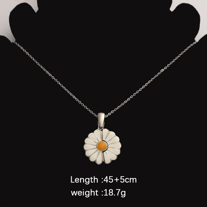 Stainless Steel Sunflower Pendant