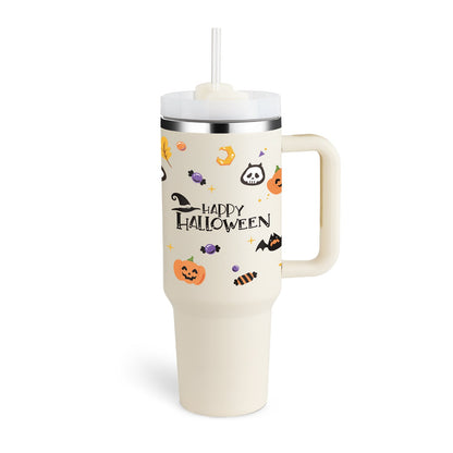 40 Oz Insulated Tumbler with Handle and Straw