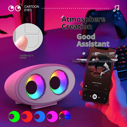 Cartoon Eye Bluetooth Speaker White Noise RGB Colorful Light Effect