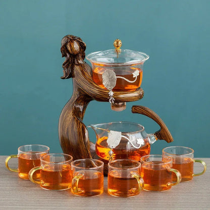 Semi-Automatic Tea Set with Glass Infuser