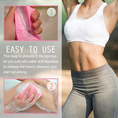 Aromatherapy Body Sponge, Firming Skin Belly Calf Arm Toning Body Cleansing Bath Sponge