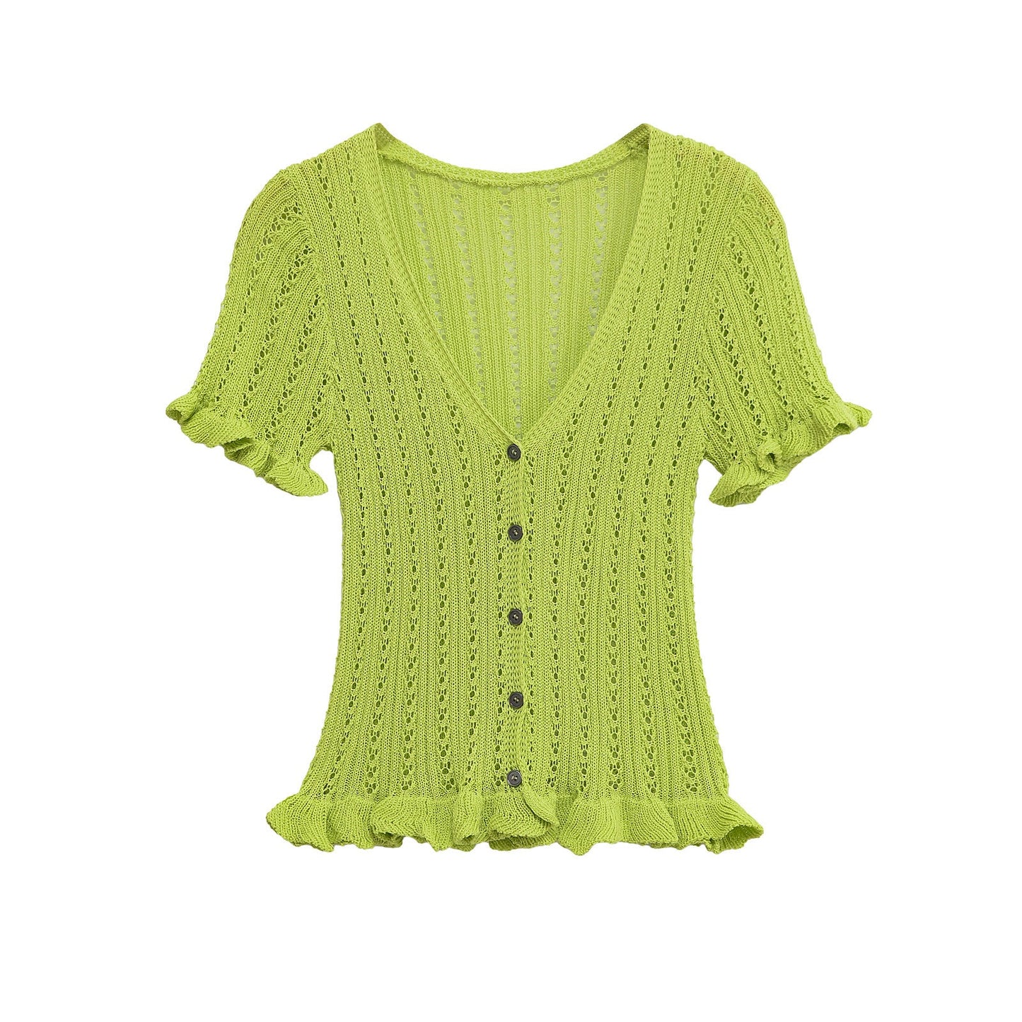 Spring New  Style Round Neck Solid Color Loose Knit Sweater for Women