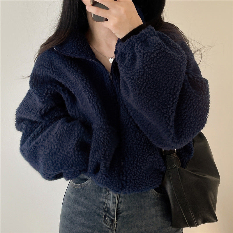 Women's Thermal Faux Fur Zip Cardigan