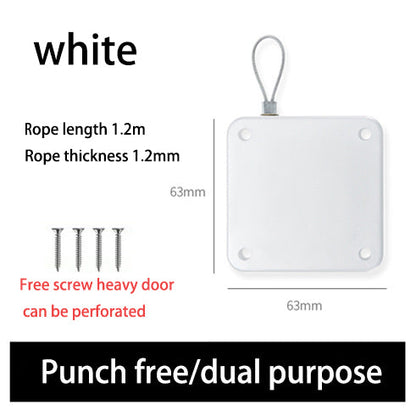 Punch Free Door Closer Household Simple Buffered Door Closer Pull Rope Closed Sliding Door Mute Automatic Door Closer