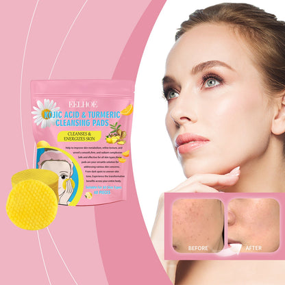 Turmeric Acid Cleansing Pad Gently Cleanses Skin, Lightened Acne Face, Brightened Pores