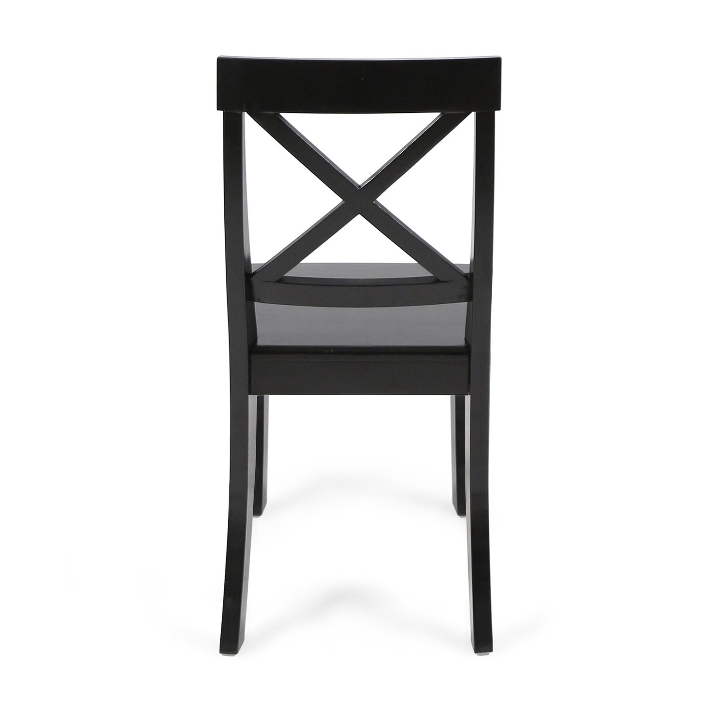 Roshan Farmhouse Acacia Wood Dining Chairs, Black (Set of 2)