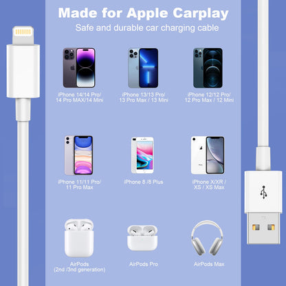 Eettvekd Carplay USB A Cable Compatible iPhone 14 13 12 3FT