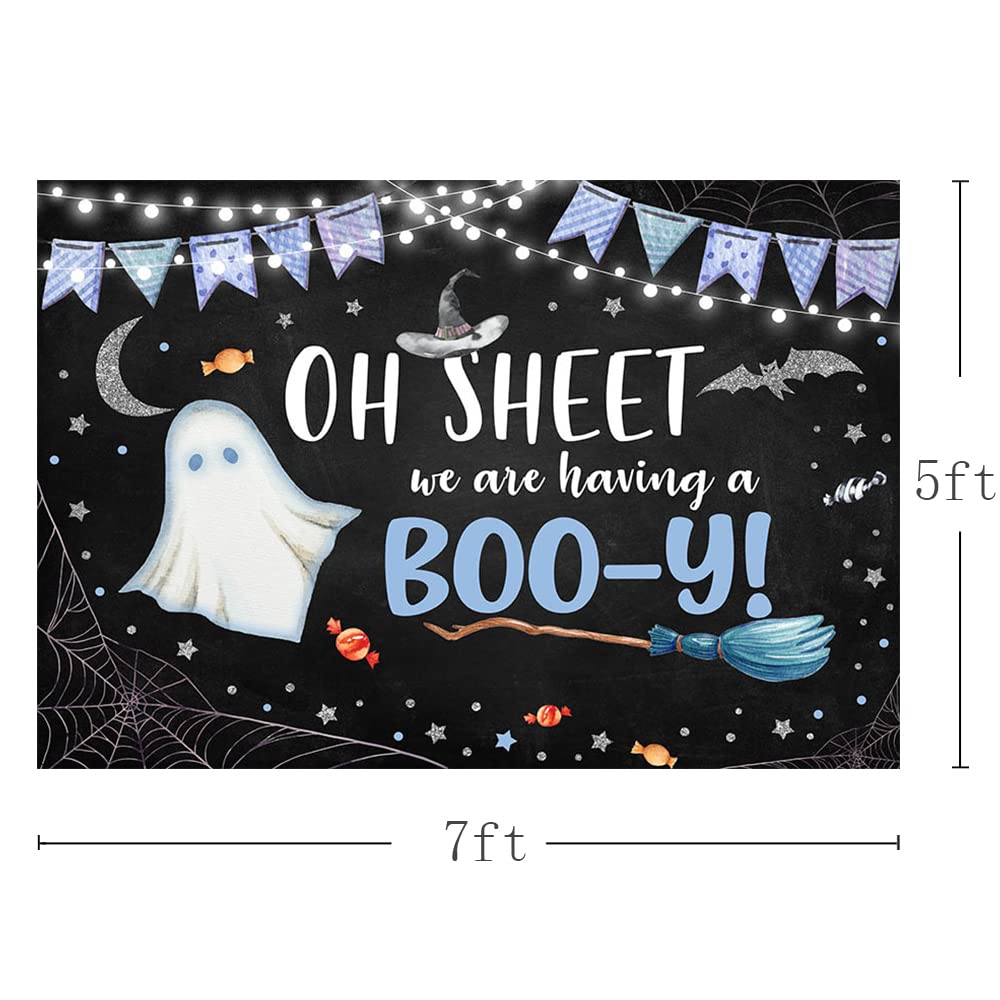 MEHOFOND Halloween Baby Shower Party Backdrop Purple Vinyl 7x5ft