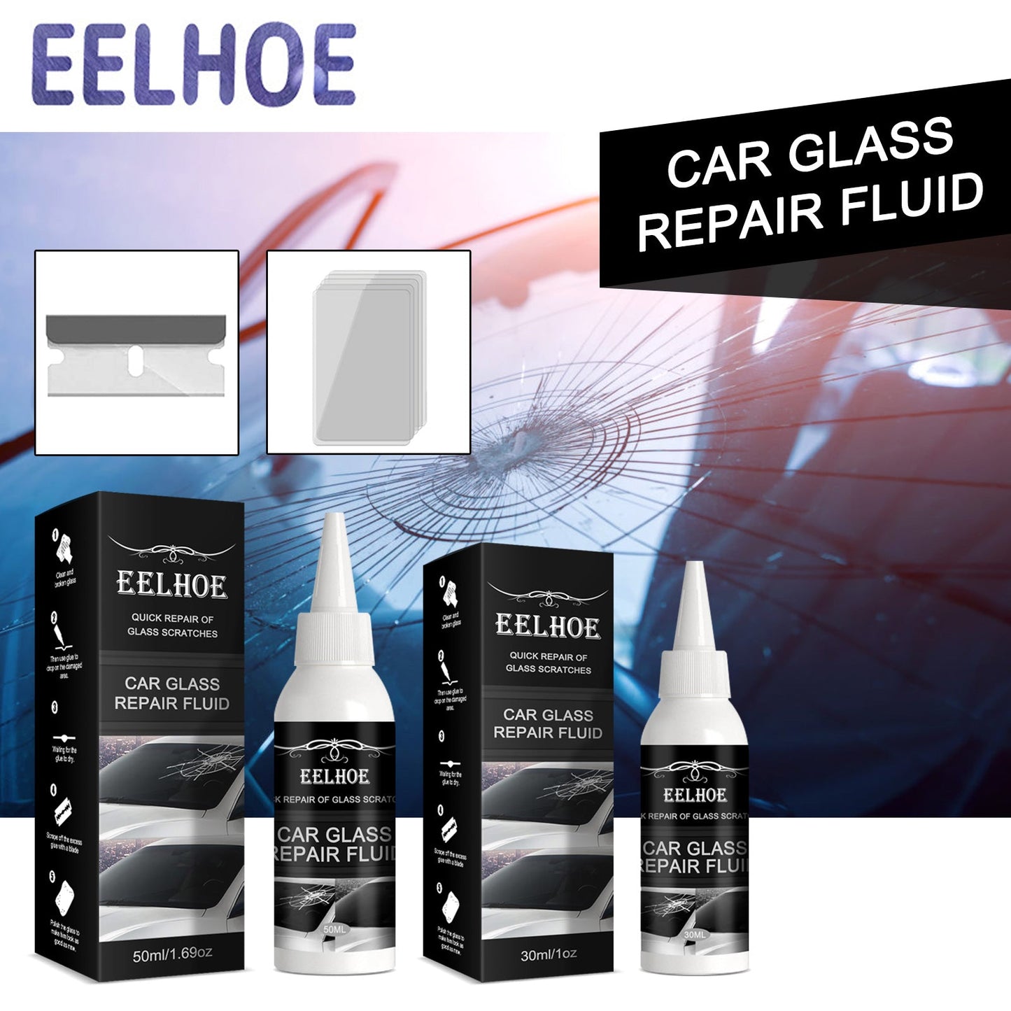 Automotive Glass Repair Adhesive, Windshield Crack Repair Adhesive Repair Adhesive Glass Repair Adhesive