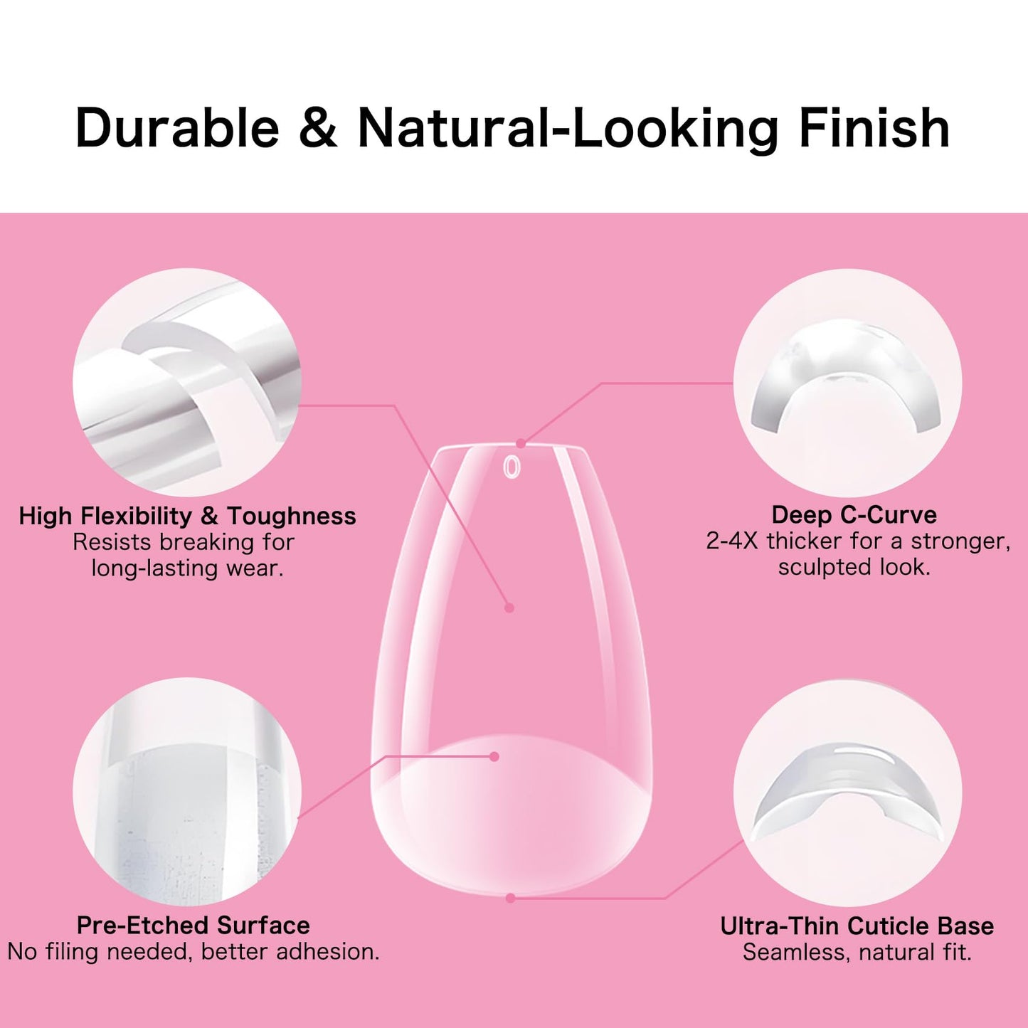 Creaglam Short Square Nail Tips 240Pcs Clear Acrylic 12 Sizes Soft Gel
