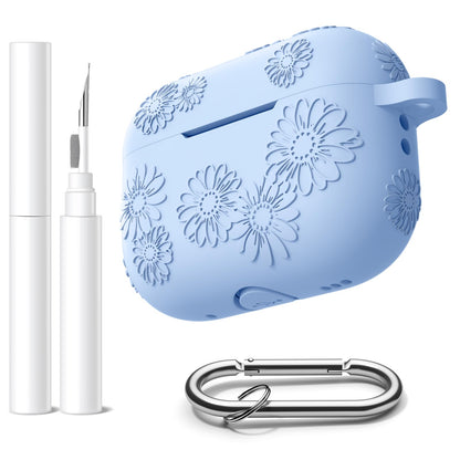 Adorve AirPods Pro Case Cover with Cleaner Kit Soft Silicone Sky Blue