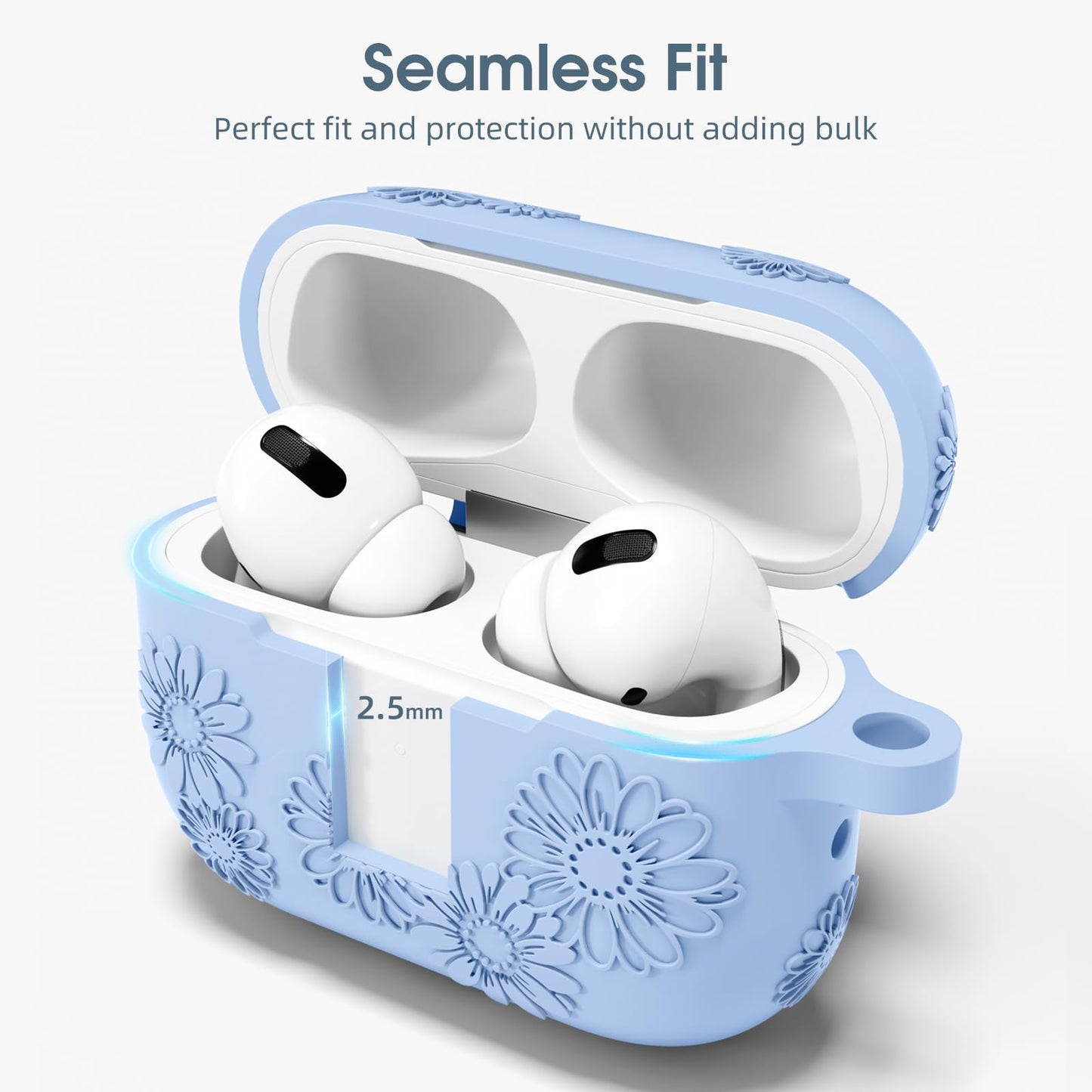 Adorve AirPods Pro Case Cover with Cleaner Kit Soft Silicone Sky Blue