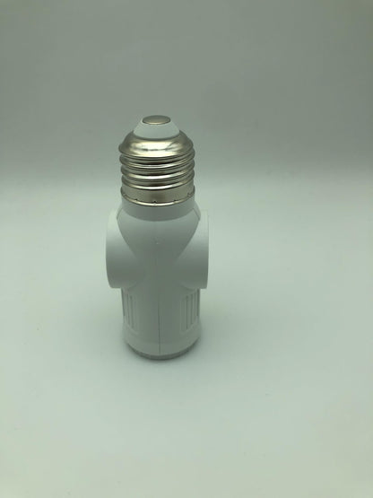 Figame E26/E27 3 Prong Light Bulb Socket Adapter Polarized White 2 Pack