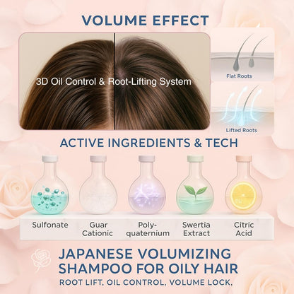 BestBy07/27 DEMIKI Japanese Keratin Shampoo Oily Hair Rose 450ml Pink
