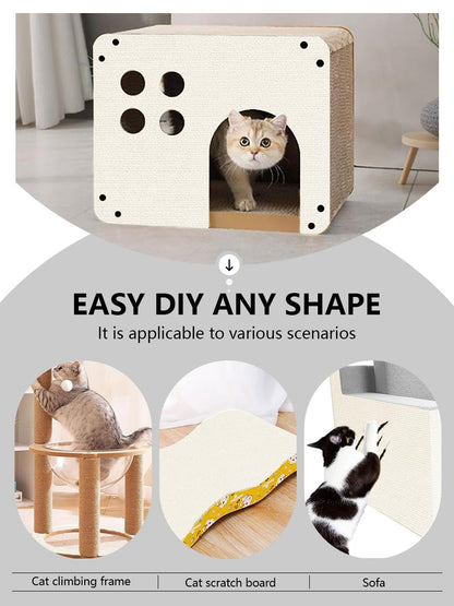 SEPAZON Anti Cat Scratch Couch Protector Adhesive Pad Offwhite 78.7x15.8In