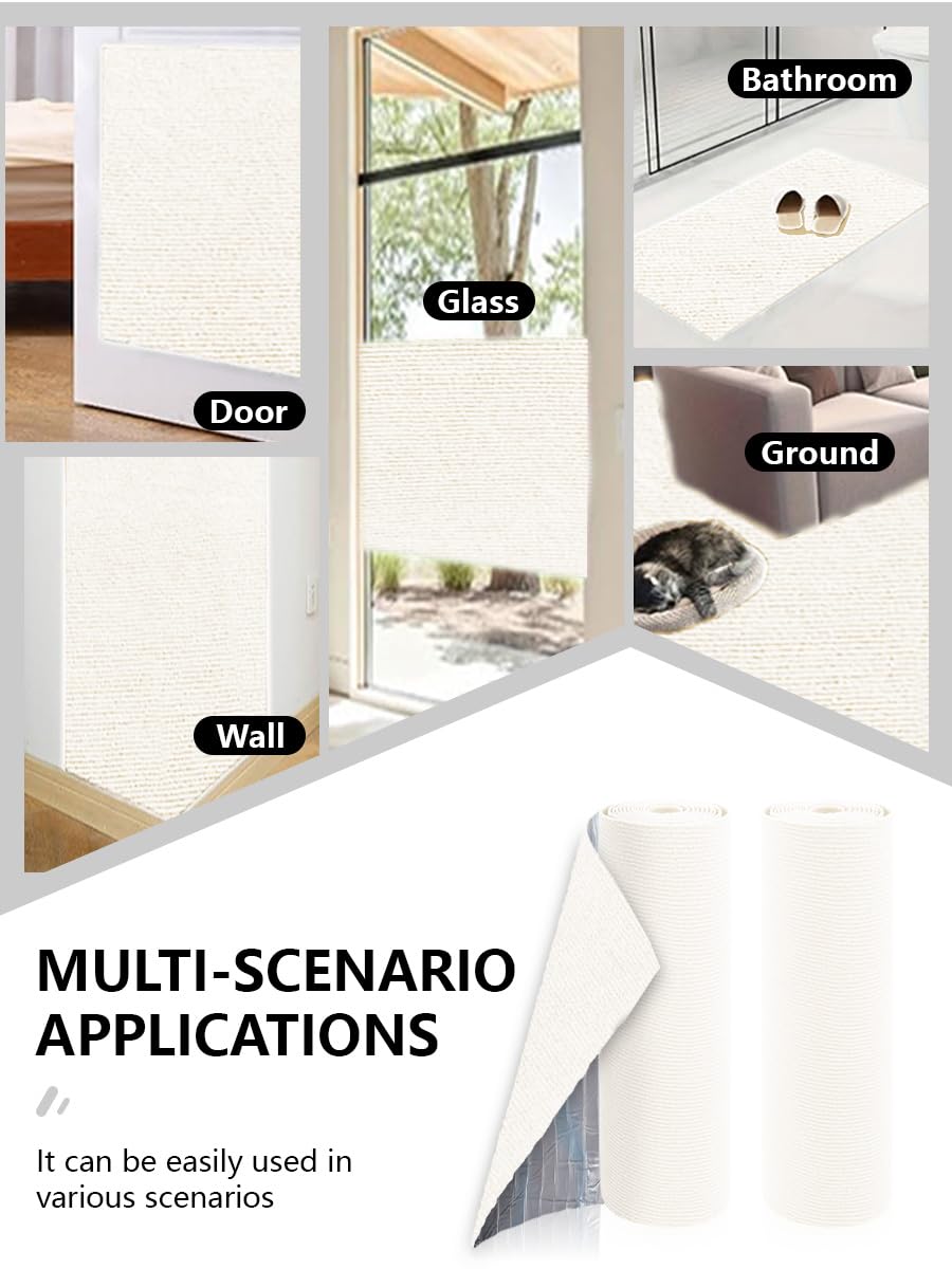 SEPAZON Anti Cat Scratch Couch Protector Adhesive Pad Offwhite 78.7x15.8In