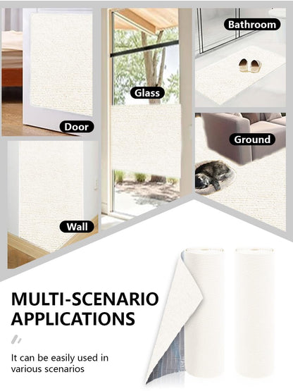 SEPAZON Anti Cat Scratch Couch Protector Adhesive Pad Offwhite 78.7x15.8In