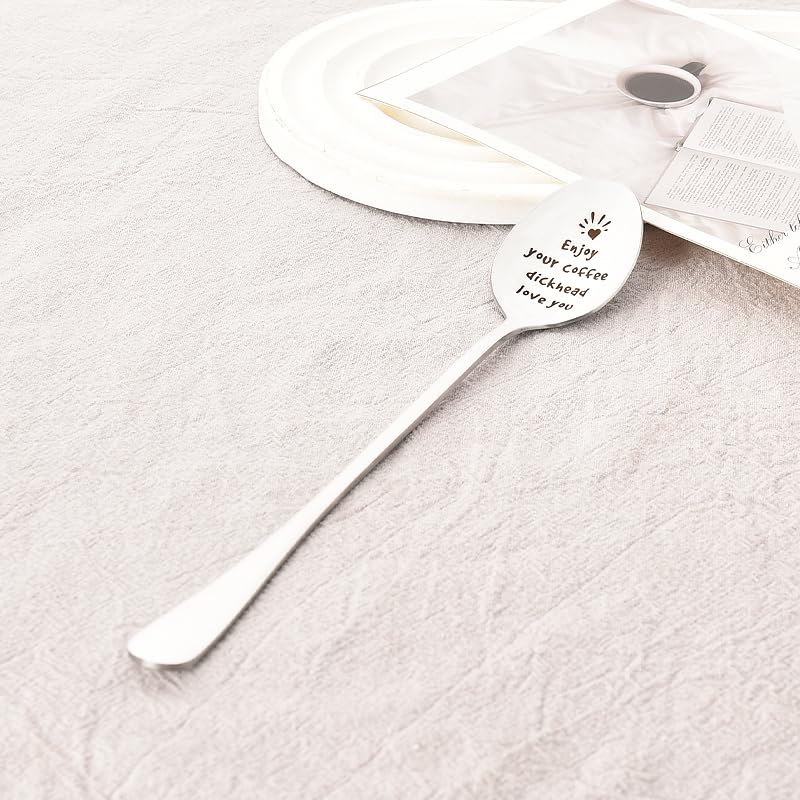 MXXGMYJ Funny Coffee Spoon I Love You Gift Silver for Men Couples Xmas