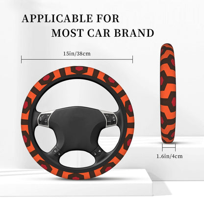 Overlook Hotel Carpet Steering Wheel Cover Universal 15 inch Black