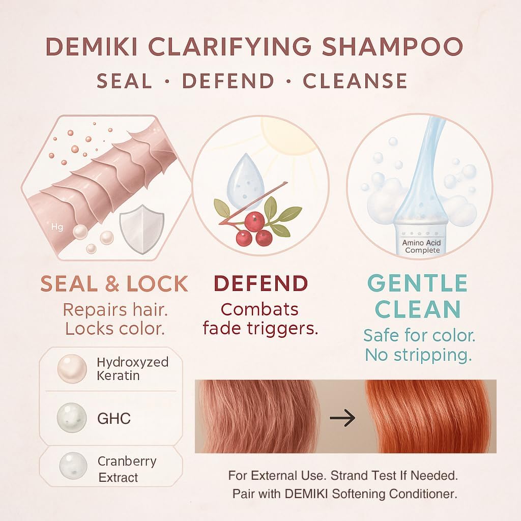 BestBy07/27 DEMIKI Japanese Keratin Shampoo Oily Hair Rose 450ml Pink