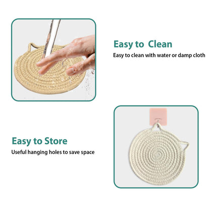 UKJENT Cotton Trivet Mats 4 Pcs Heat Resistant Pot Holders 7" & 9" Multi Color