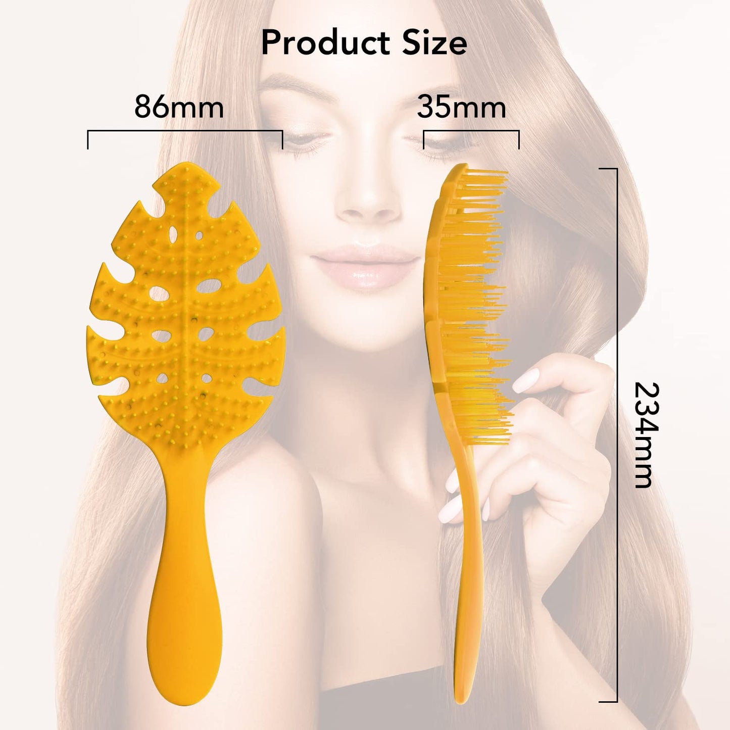 CANDYBRUSH Hair Brush Vented Leaf Form Soft TPEE Mango Scented Orange Large