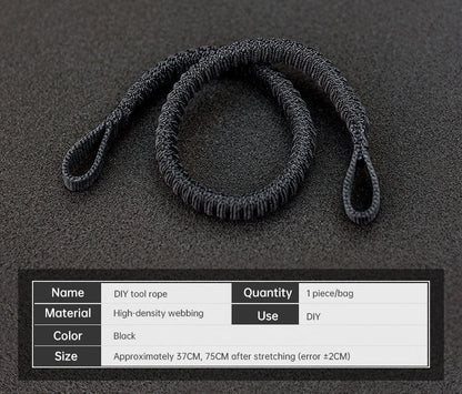 Func. tool rope, equip. tools, phone anti-loss hooks, bag & pant dec. ropes