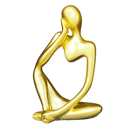 Lgmamob Thinker Gold Resin Decor Statue Small Sculpture Art Deco Figurine