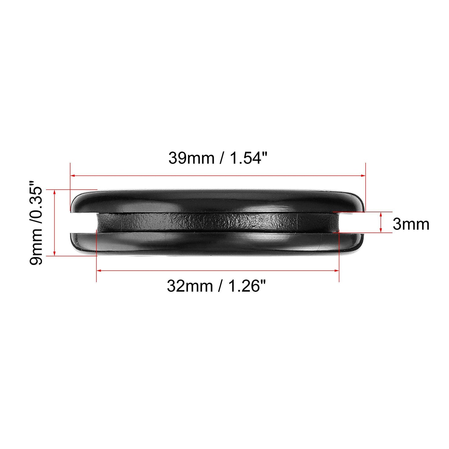 uxcell Rubber Grommet Round Double-Sided Mount Dia 32mm Wire Protection 20pcs