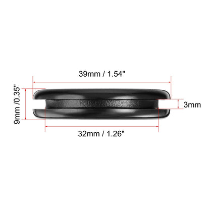 uxcell Rubber Grommet Round Double-Sided Mount Dia 32mm Wire Protection 20pcs