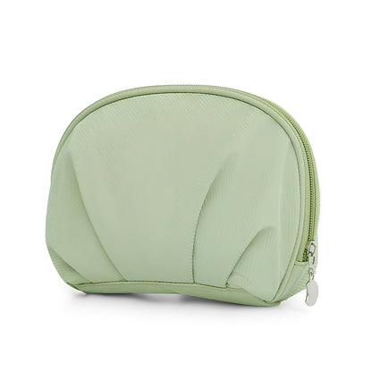 E-Tree Makeup Bag Half Moon Cosmetic Pouch Travel Toiletry Organizer Green
