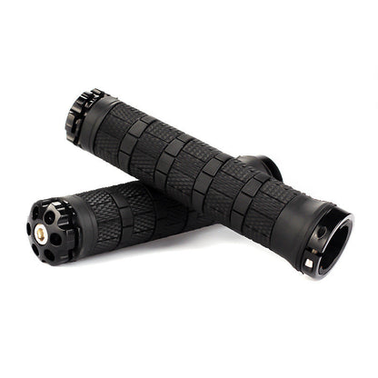 Mountain Bike Rubber Handle Aluminum Alloy Integrated Plug Lock Handle Riding Equipment Accessories