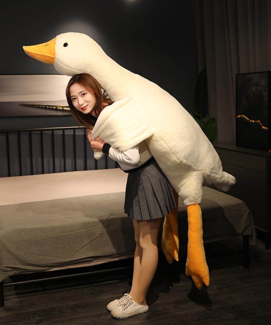 Srutirbo Giant Goose Stuffed Animal Plush Pillow White 37.5 Inch