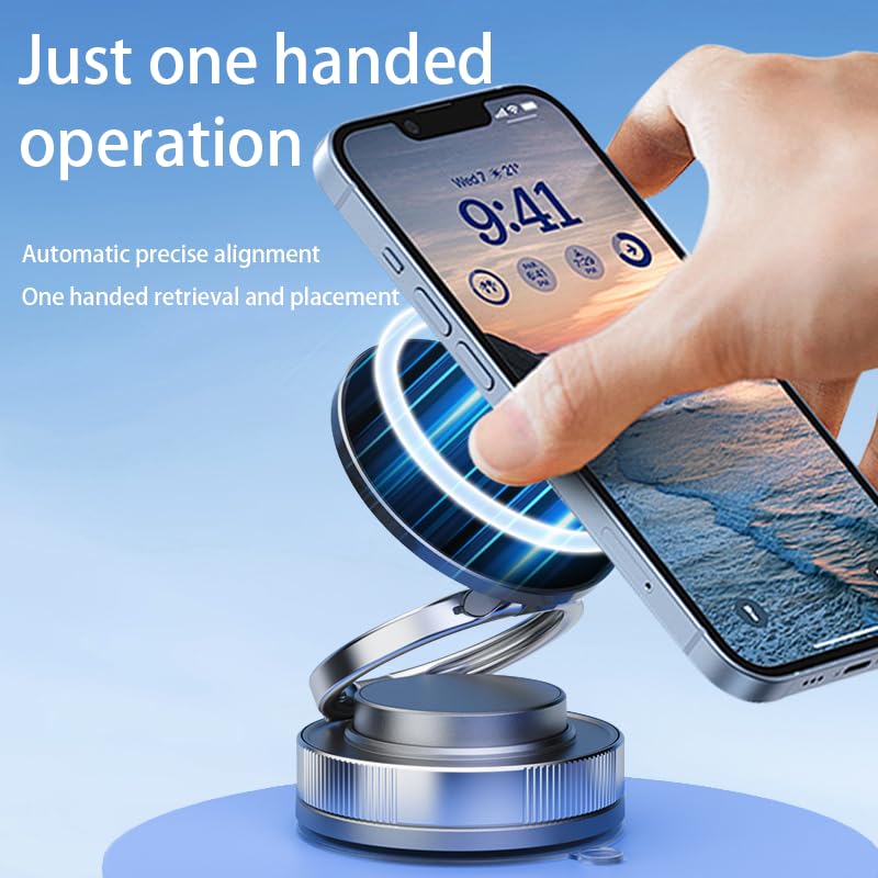 7F 2025 Magnetic Vacuum Car Phone Holder Magsafe 360° Adjustable Mount