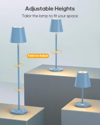 GOODEA Cordless Table Lamp 6000mAh Rechargeable 3 Color Dimmable White