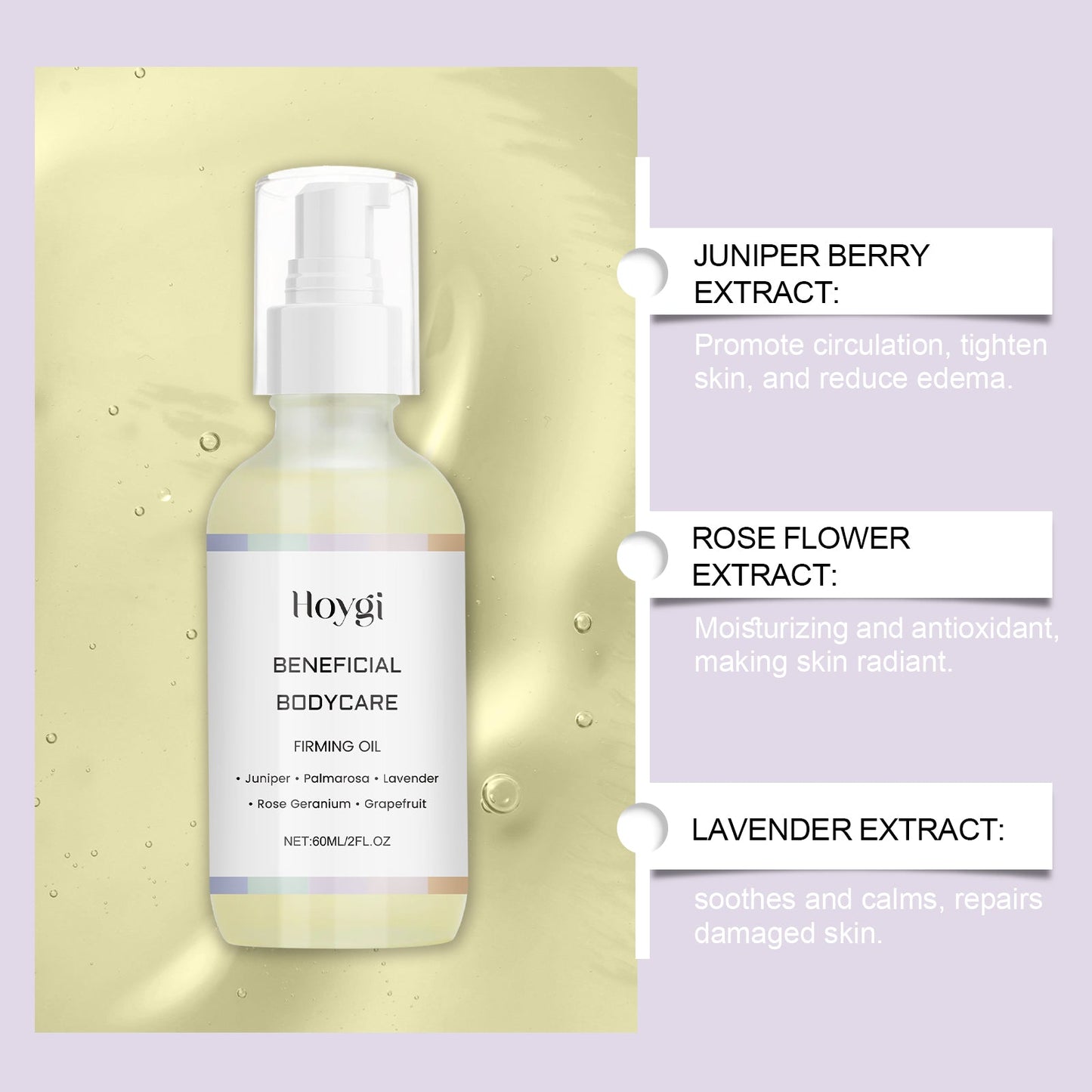 Body Care Oil, Gentle Moisturizing, Firming And Improving Skin Elasticity Body Massage Care Essential Oil