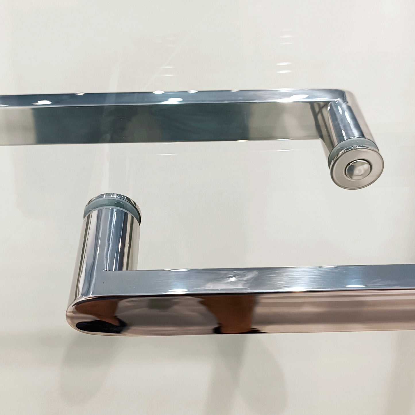 56-60 "wide x 75" high frameless double sliding shower door, 304 stainless steel chrome plated, 8mm thick SGCC tempered transpar
