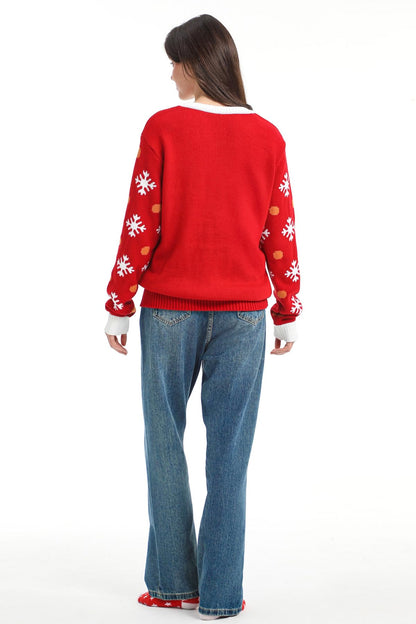MGparty Women's Ugly Christmas Sweater Light Up Pullover Red Size M