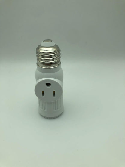 Figame E26/E27 3 Prong Light Bulb Socket Adapter Polarized White 2 Pack